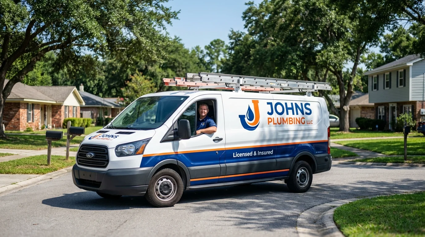 Johns Plumbing LLC service van in Elizabeth, NJ