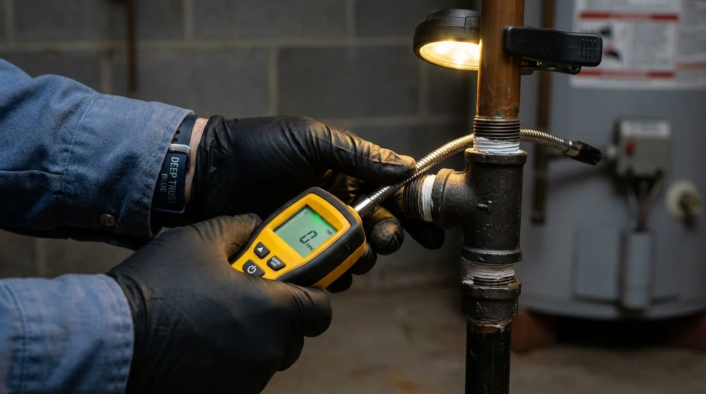 Gas leak detection with electronic sniffer by Johns Plumbing LLC in Elizabeth