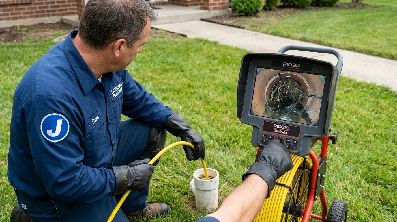 Sewer camera inspection being performed by Johns Plumbing LLC in Elizabeth
