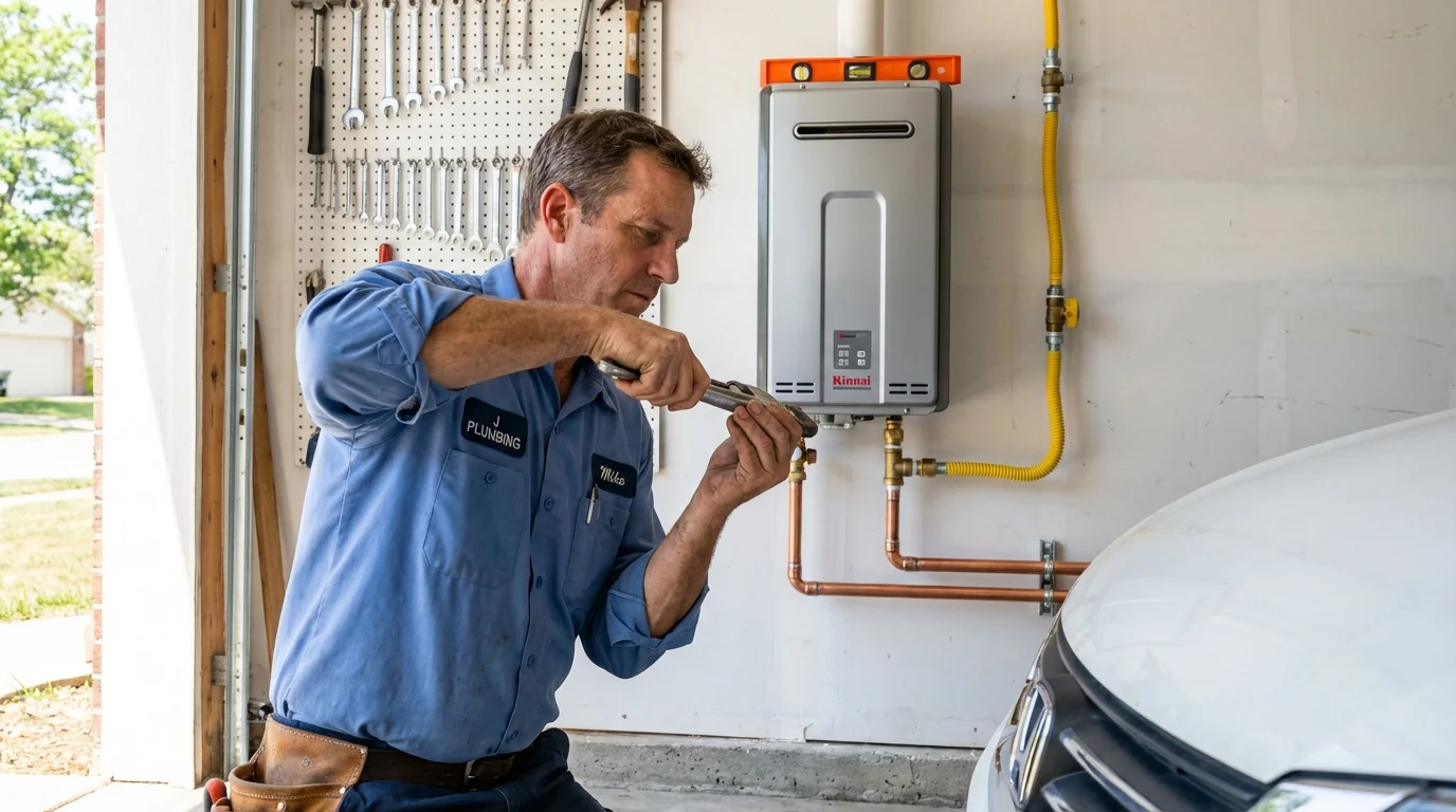 Tankless water heater installation by a Johns Plumbing LLC plumber in Elizabeth